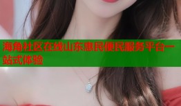 海角社区在线山东惠民便民服务平台一站式体验