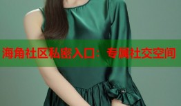 海角社区私密入口：专属社交空间